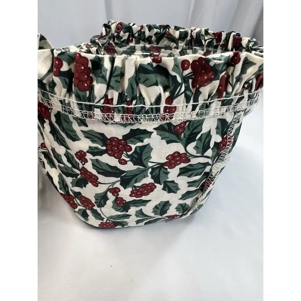 1994 Longaberger Christmas Collection Jingle Bell Basket w/Liner & Protector Red